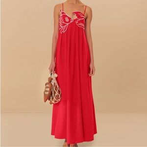 Farm Rio Red Koi Fish Dress Size L Large